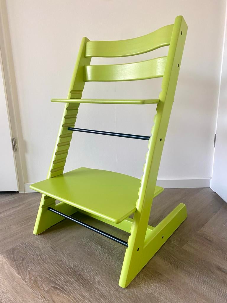 Stokke Tripp Trapp kinderstoel - Lime groen, Ophalen, Zo goed als nieuw, Meegroeistoel, Aanschuifbaar