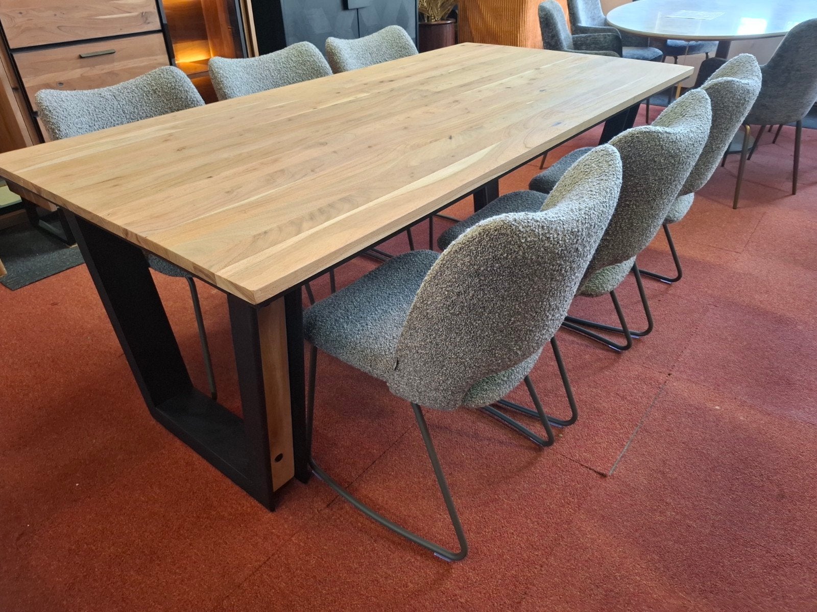 6 Nieuwe Stoelen, Lever/grijs, Stof brioni, Kodi Xooon, Ophalen, Nieuw, Metaal, Grijs