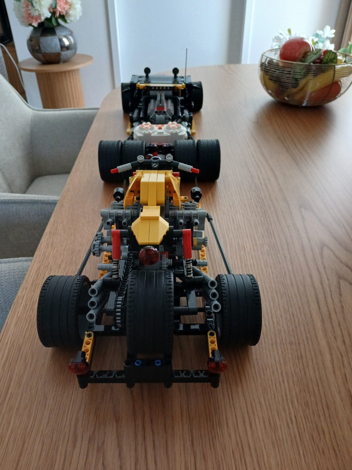 Lego MOC Technic hotrod met aanhanger en motor, Ophalen of Verzenden, Zo goed als nieuw