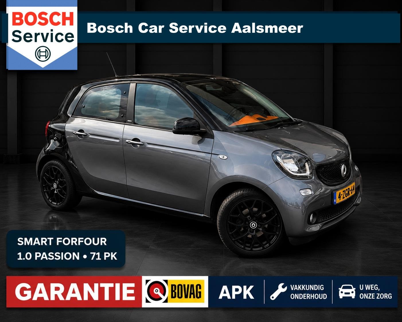 smart forfour 1.0 Passion / Pano/ Stoelverwarming / LM Velge, Gebruikt, 4 stoelen, Origineel Nederlands, Handgeschakeld
