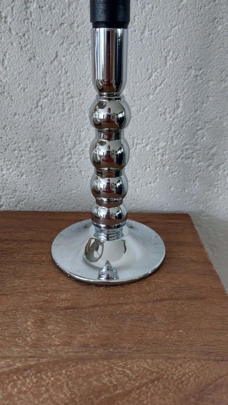 Kandelaar 17cm hoog  2 stuks zilverkleur, Ophalen of Verzenden, Zo goed als nieuw, Metaal, Minder dan 25 cm