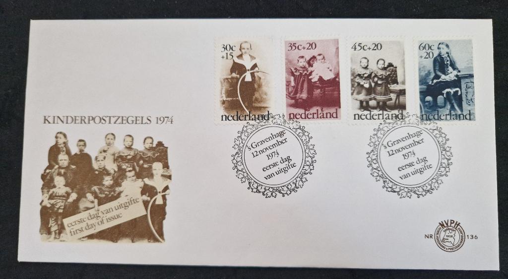 Nederland 1974 - nvph E136 - Kinderzegels, Postzegels en Munten, Postzegels | Nederland, Verzenden, Na 1940, Gestempeld