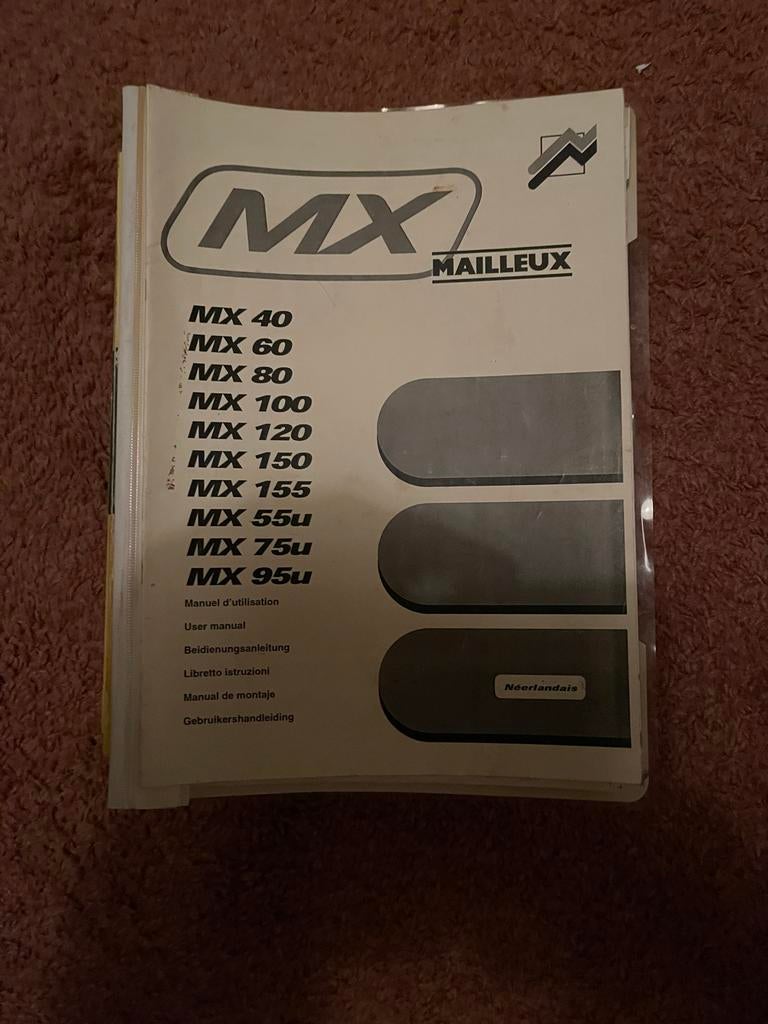 Mailleux MX Voorlader Gebruikershandleiding (NL), Ophalen of Verzenden, Gelezen, Overige onderwerpen