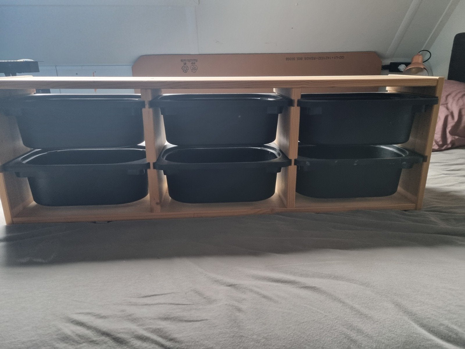 IKEA TROFAST Kast met 6 Zwarte Bakken - Ophangkast, Huis en Inrichting, Ophalen, Zo goed als nieuw