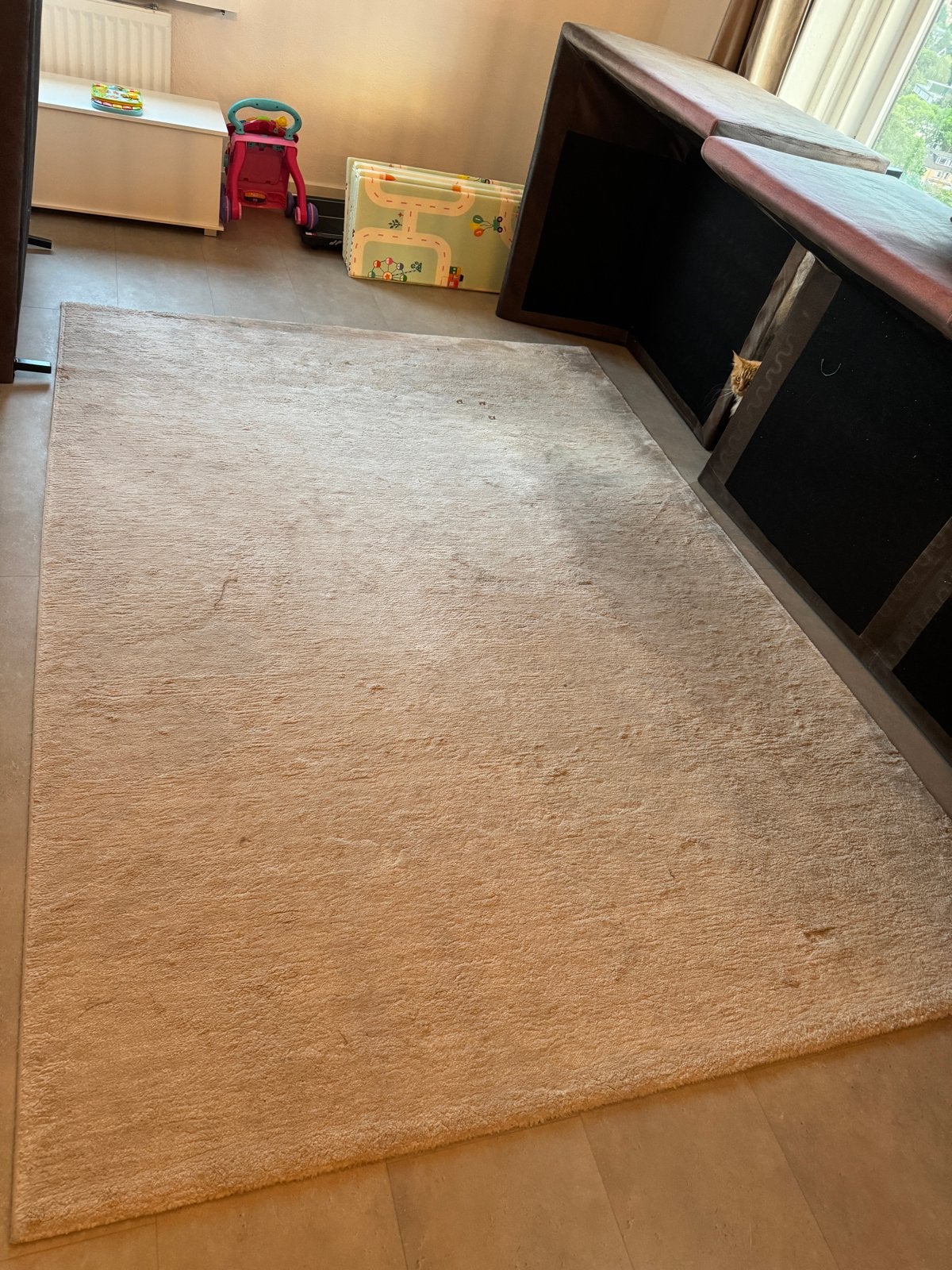 Crèmekleurig vloerkleed 200x300, Huis en Inrichting, Stoffering | Tapijten en Kleden, Ophalen, Gebruikt, 200 cm of meer, 200 cm of meer
