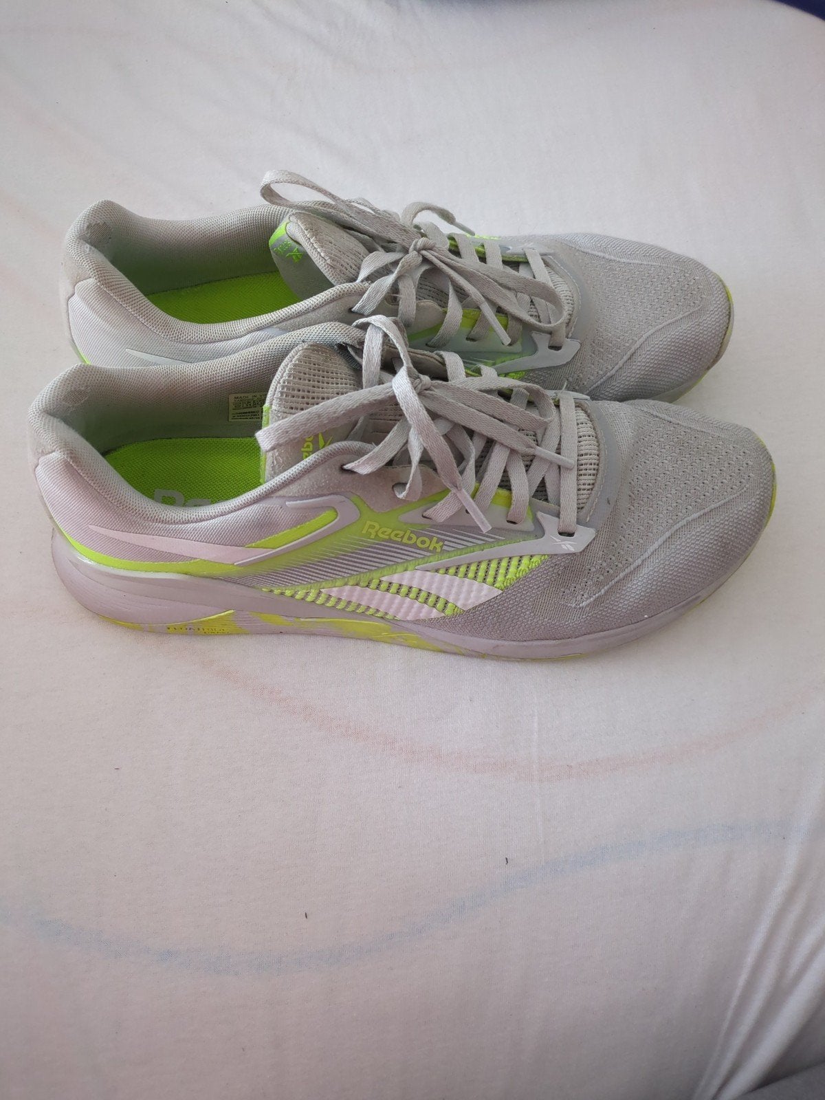 Reebok Nano X1 Sportschoenen - Grijs/Neon Geel, Sportschoenen, Ophalen of Verzenden, Reebok, Grijs