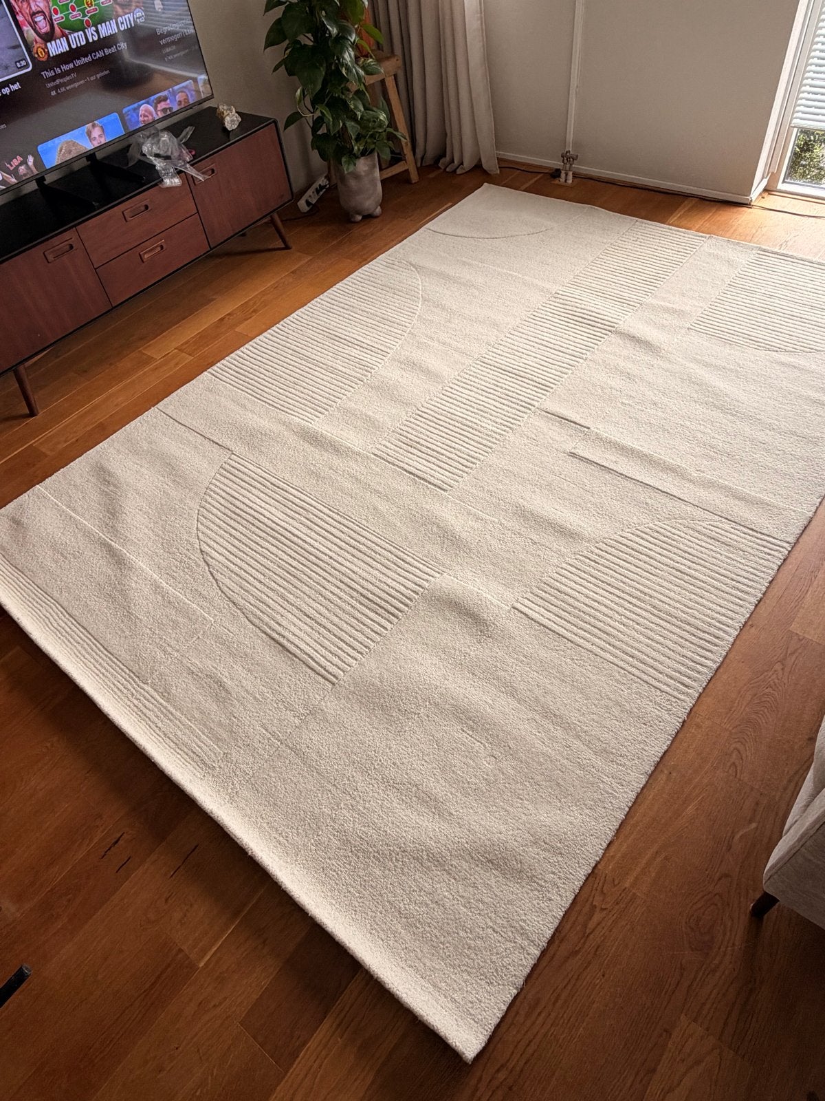 Nieuw vloerkleed - Crème/Beige met abstract patroon, Ophalen, 150 tot 200 cm, Crème, Rechthoekig