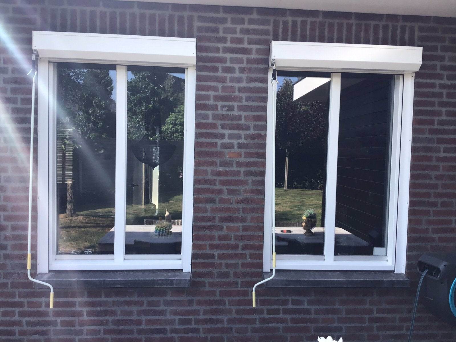2 rolluiken te koop, Gebruikt, Raamkozijn, Aluminium, 150 tot 225 cm