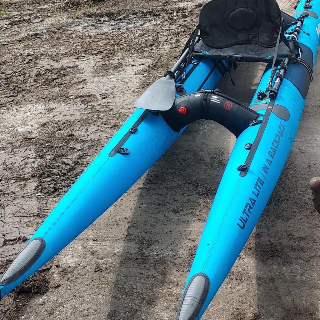 Opblaasbare Catamaran Kano kajak - Ultra Licht & Compact, Ophalen, Opblaasbaar, Zo goed als nieuw, 1-persoons