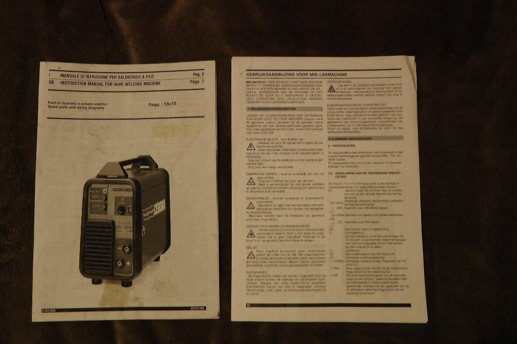 Gebruiksaanwijzing CEBORA MIG/TIG lasapparaat, Ophalen of Verzenden, Gebruikt, Minder dan 150 ampère, Elektroden