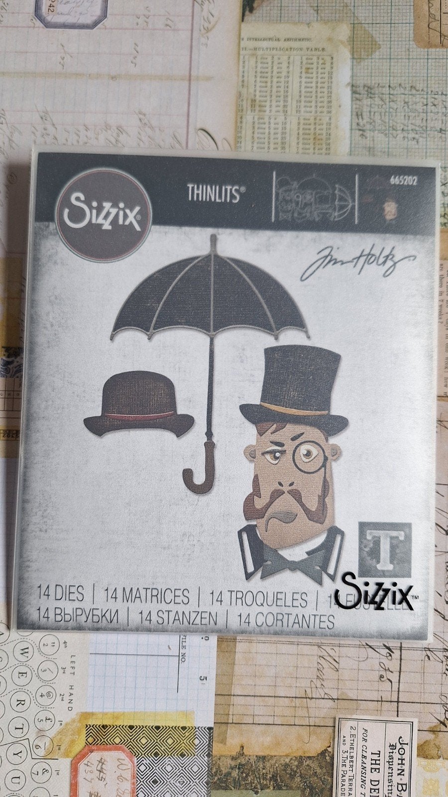 Sizzix Thinlits Stansset Tim Holtz - Gentleman Thema, Geschikt voor snijden, Verzenden, Overige thema's, Gereedschap of Toebehoren