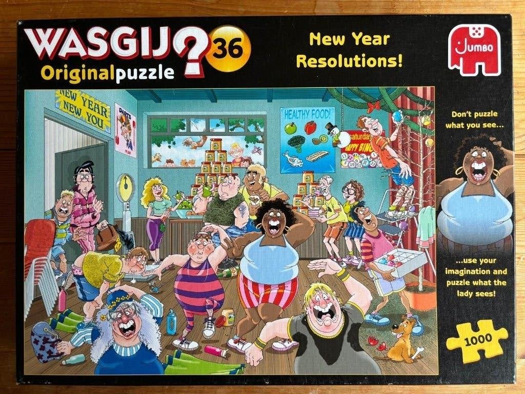 Wasgij Original 36, New Year Resolutions, 1000 stukjes, Hobby en Vrije tijd, Denksport en Puzzels, Ophalen, 500 t/m 1500 stukjes