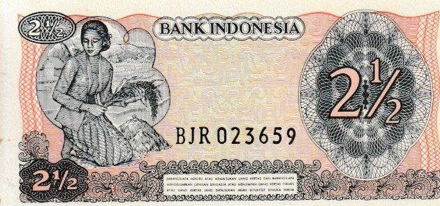 INDONESIË - 1968 - 2 1/2 GULDEN, Postzegels en Munten, Bankbiljetten | Azië, Ophalen of Verzenden, Zuidoost-Azië, Los biljet