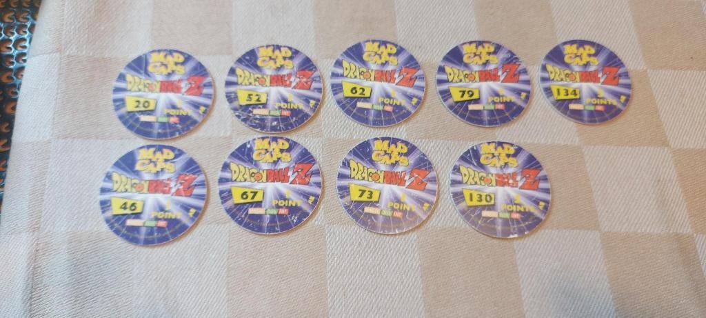 flippos van dragonball z oud 9 stuks ori mogen PS, Ophalen of Verzenden, Zo goed als nieuw, Meerdere kaarten