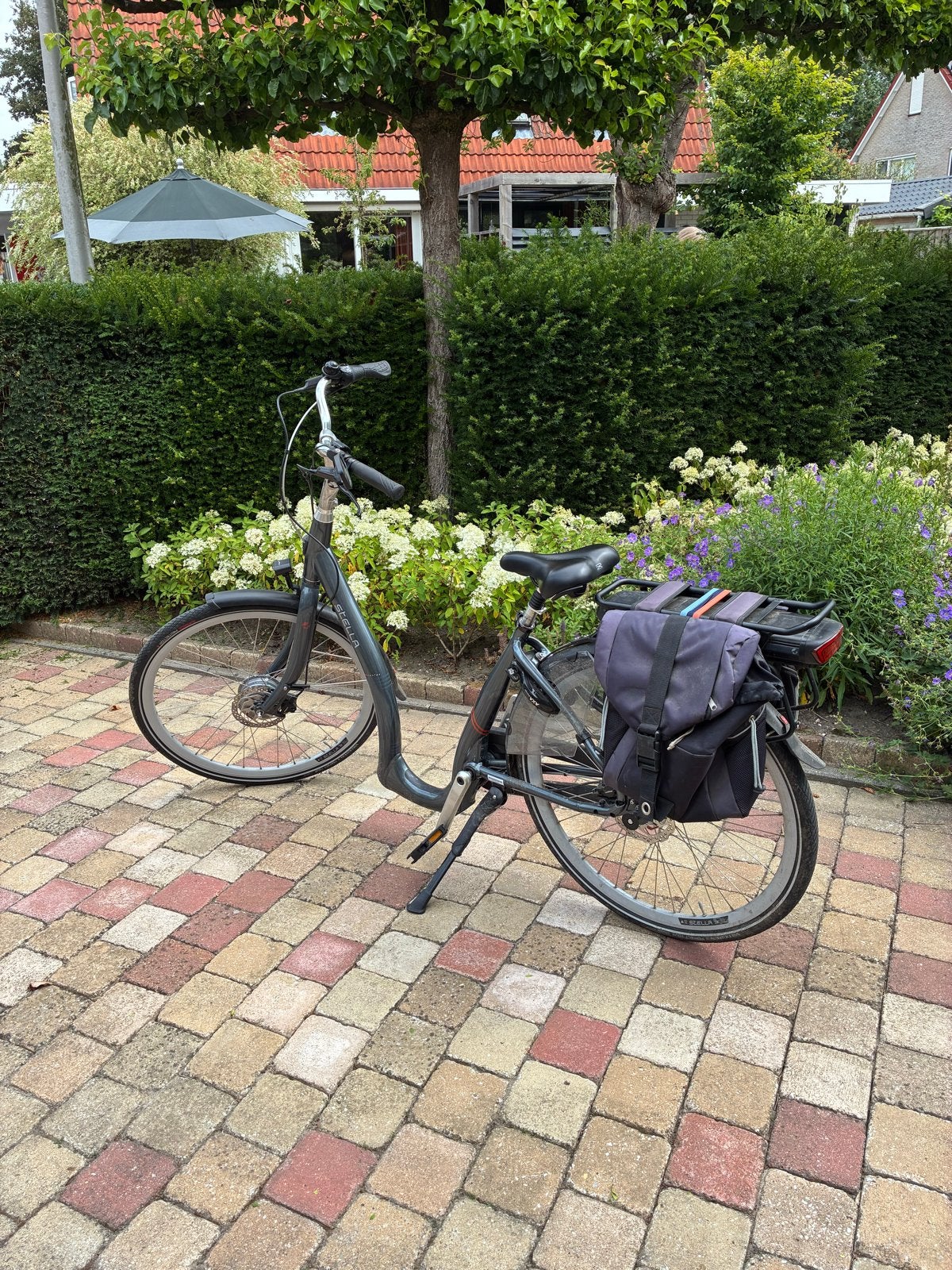 Stella elektrische fiets met lage instap en fietstassen, Fietsen en Brommers, Fietsen | Dames | Damesfietsen, Overige merken, Velgrem