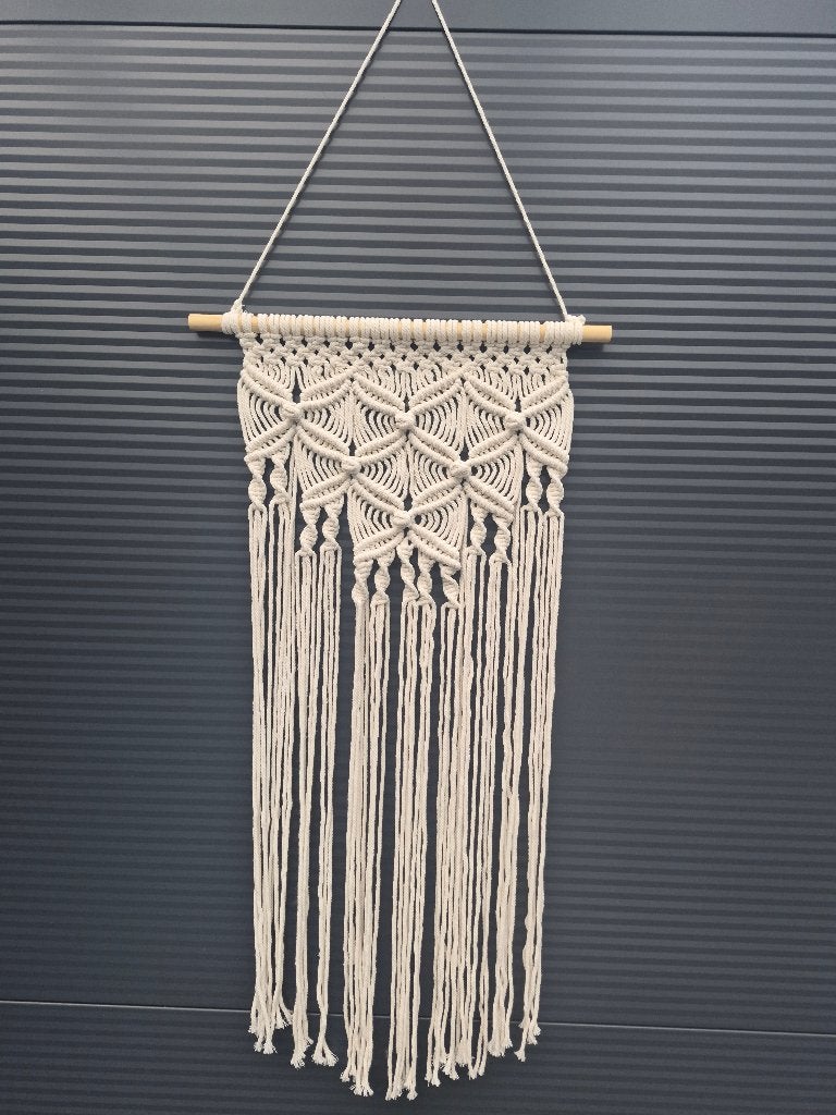 Wanddecoratie macrame 2 stuks, Beige, 30 cm, Verzenden, Wandhanger