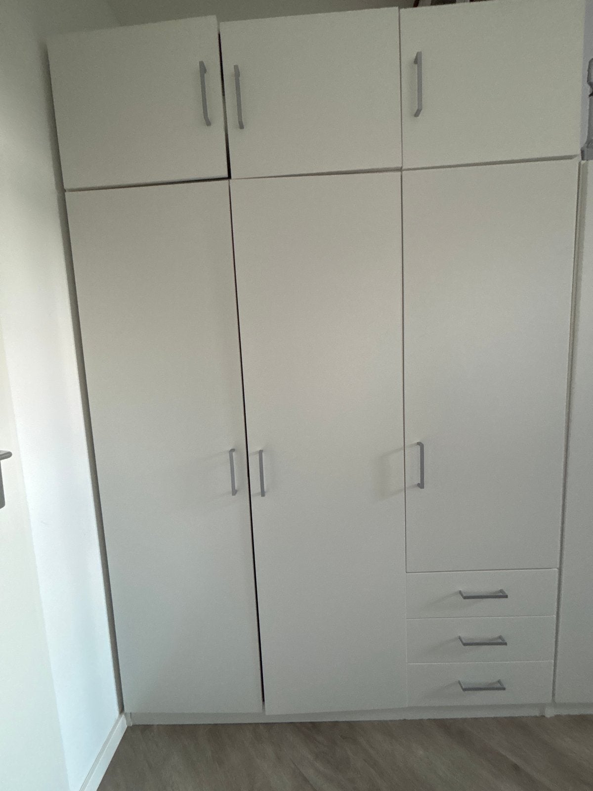 Jysk kledingkast wit - 215x145x50 cm, Gebruikt, 100 tot 150 cm, 200 cm of meer, Ophalen of Verzenden