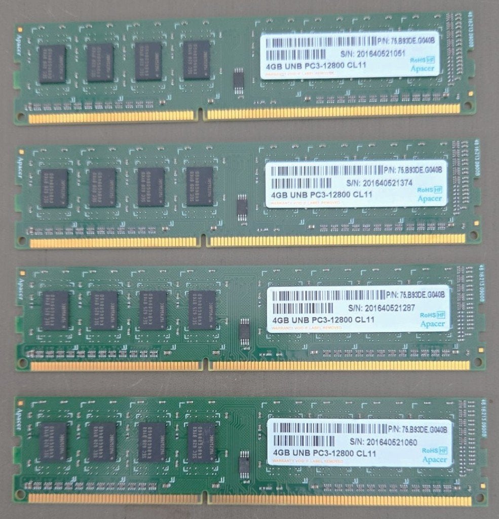 4 gb DDR3 Apacer PC3-12800 1600 MHz, Computers en Software, Gebruikt, DDR3, Ophalen of Verzenden, Desktop