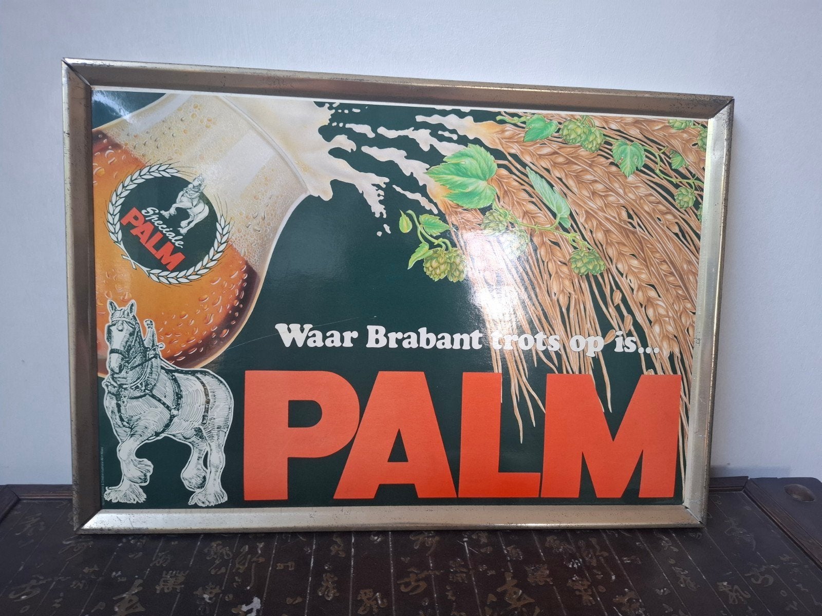 Oud reclame schilderij van Palm bier, Ophalen, Overige ondergronden, Print, Overige onderwerpen