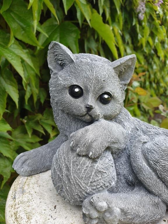 poes met knot wol , beton, Tuin en Terras, Tuinbeelden, Ophalen of Verzenden, Atw, Atw, Nieuw