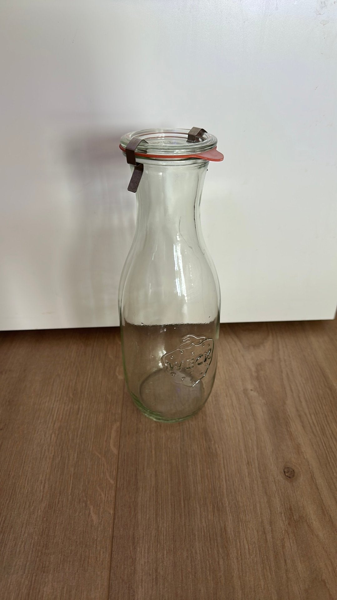 WECK pot 1 liter met deksel, clips en rubber, Huis en Inrichting, Glas, Ophalen of Verzenden, Zo goed als nieuw, Voorraadpot