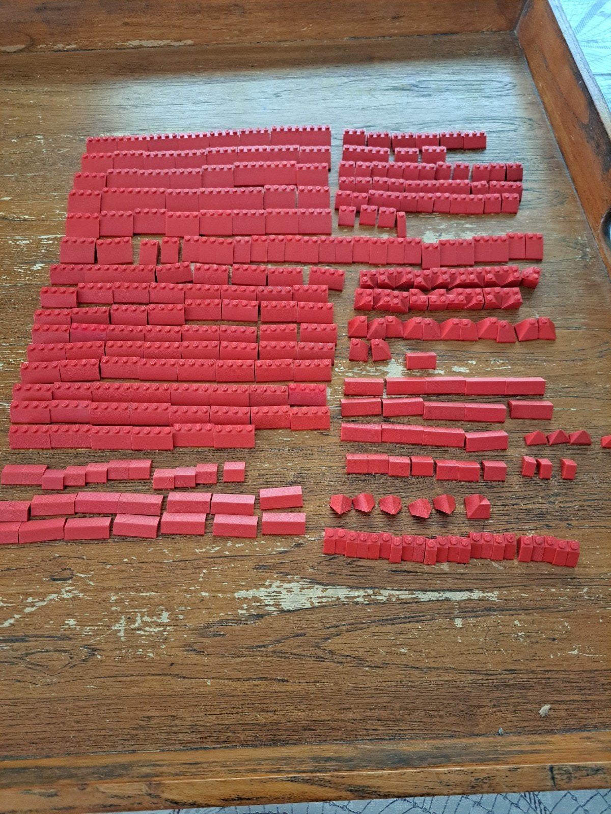 Lego dakpannen, nokpannen, hoekpannen Rood - Grote set B, Ophalen of Verzenden, Gebruikt, Losse stenen, Lego