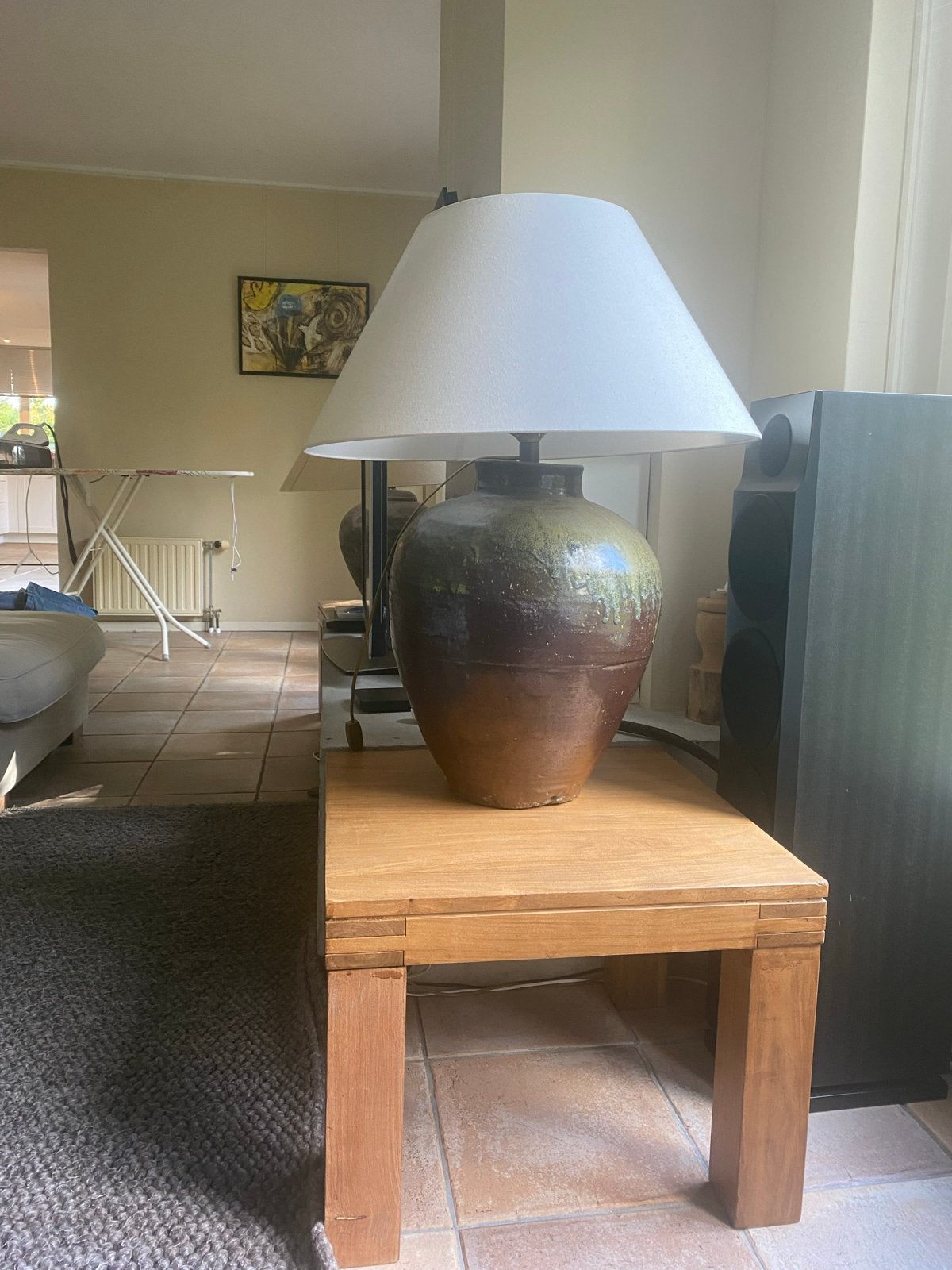 Mooie grote kruiklamp 80cm, Ophalen, Gebruikt, Landelijk, Bruin