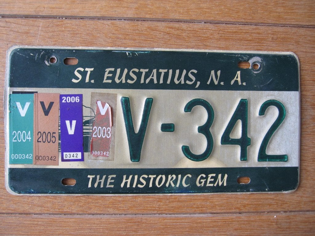 St. Eustatius nummerplaat kentekenplaten nummerplaten, Ophalen of Verzenden, Gebruikt, Auto's