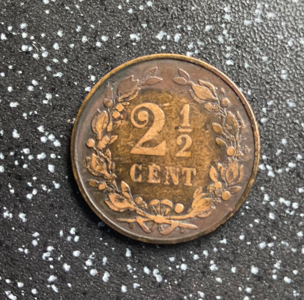 2, 1/2 cent munt uit 1880, Ophalen of Verzenden, Nederland, Munten