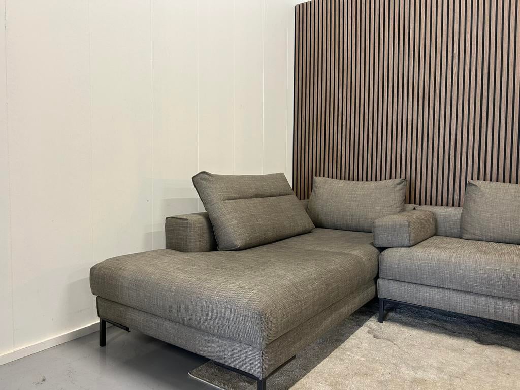 Design On Stock - Hoekbank  Aikon  Beige/Bruin - Nette Staat, Ophalen of Verzenden, Zo goed als nieuw, 150 cm of meer, Vierpersoons of meer