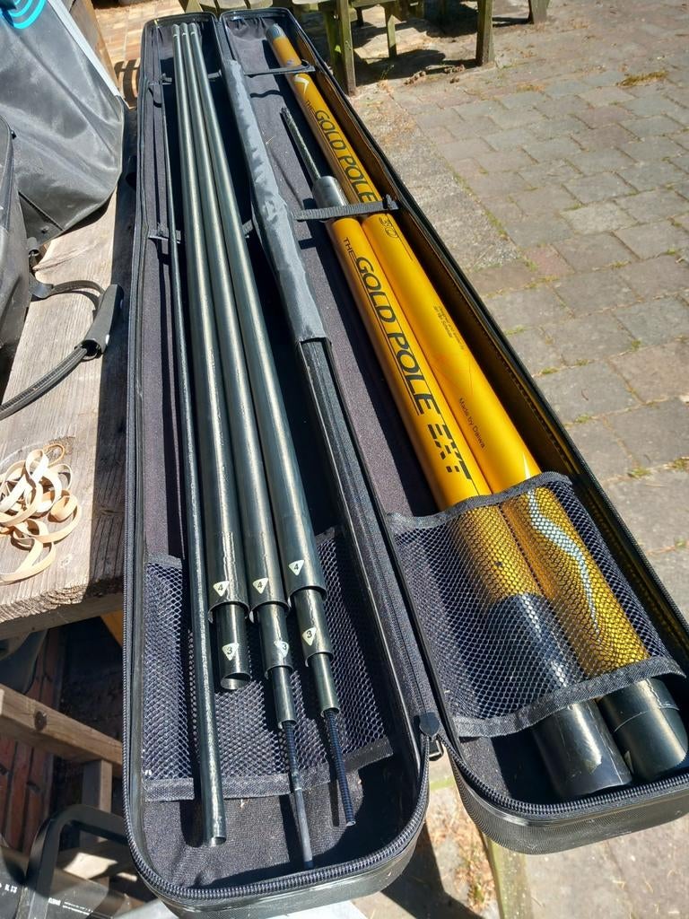 Prachtige JVS Goldpole hengel/pack >> 13 meter., Watersport en Boten, Ophalen of Verzenden, Gebruikt, Vaste hengel