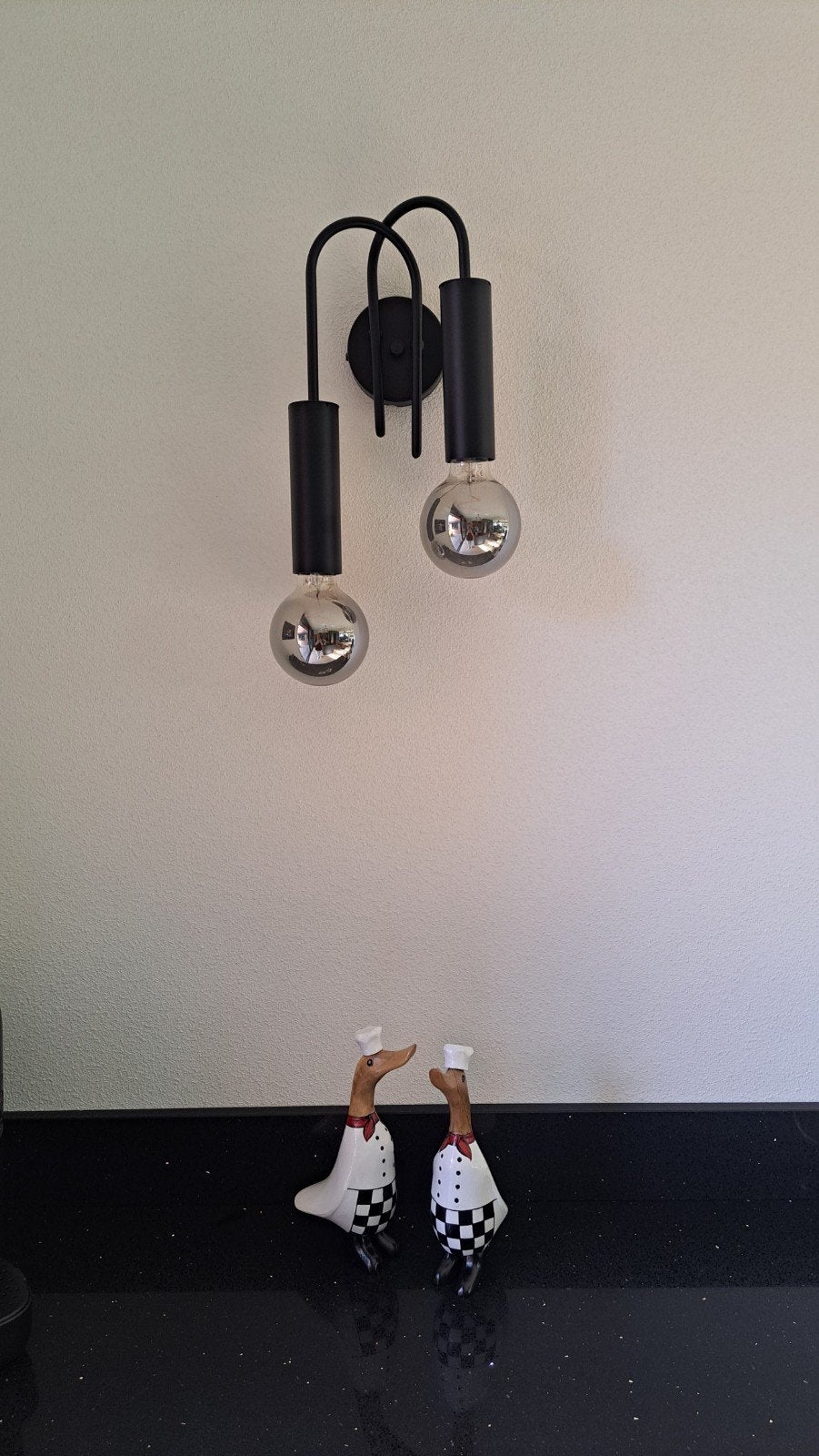 wandlamp toog dubbel, Straluma, zwart, Zwart, Zo goed als nieuw, Wandlamp, E27 (groot)