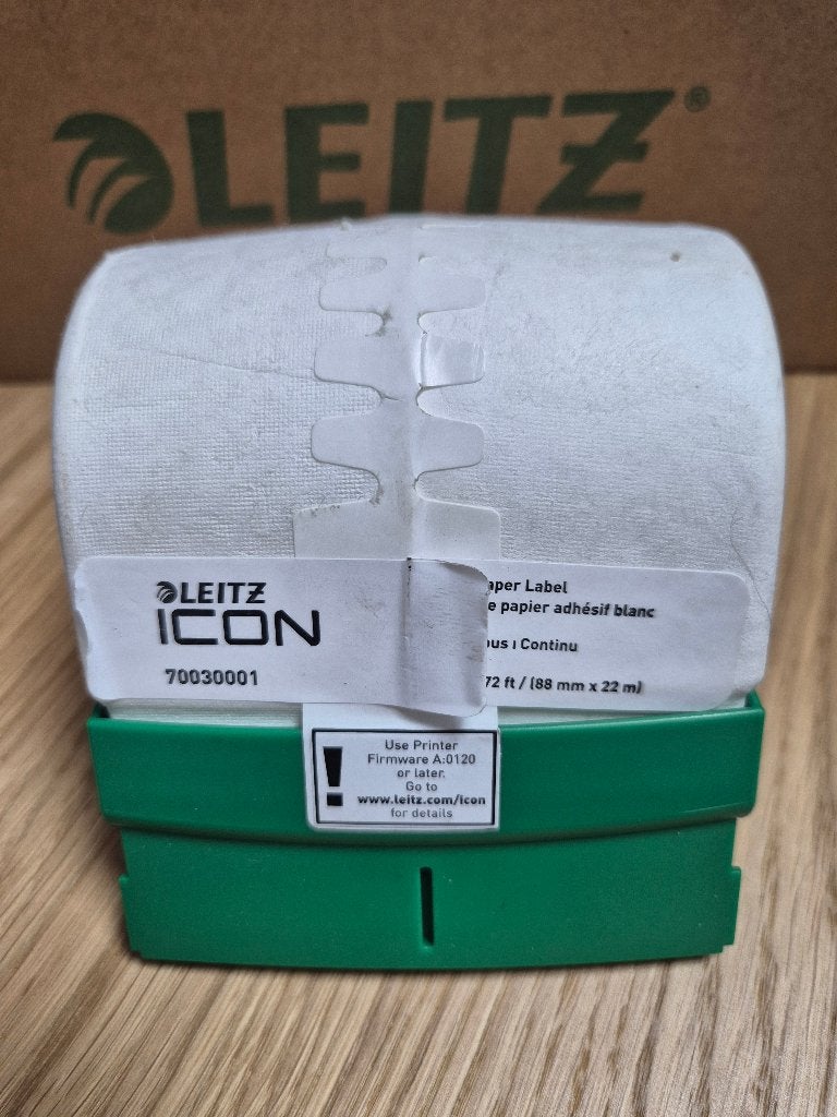 Leitz Icon continu Label 88mm x 22m 5 stuks, Ophalen of Verzenden, Nieuw, Tape-label, Leitz