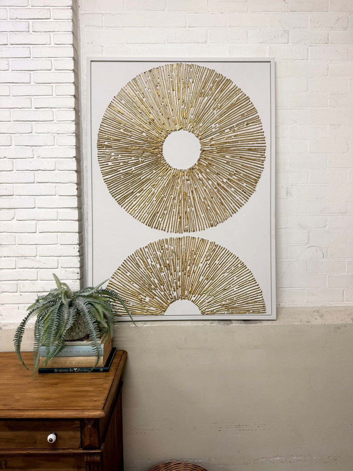 XXL paneel schilderij organic japandi 100x140 wanddecoratie, Ophalen, 140 cm, Zo goed als nieuw, Nvt