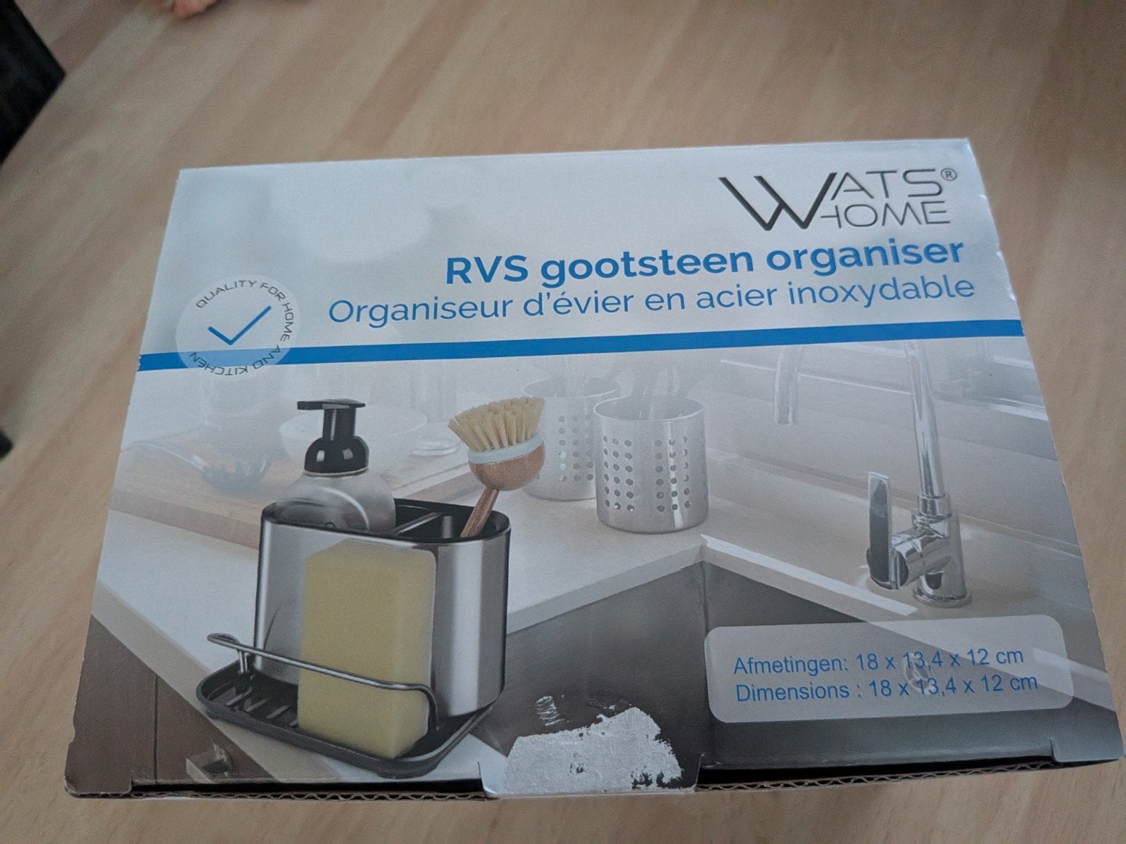 Wats Home RVS gootsteen organiser - nieuw in doos, Overige typen, Ophalen of Verzenden, Metaal, Overige merken