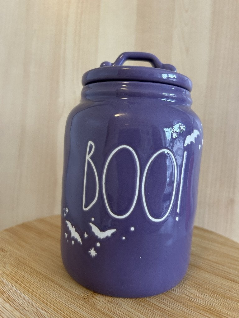 Rae Dunn voorraadpot Halloween paars, Huis en Inrichting, Ophalen, Overige merken, Keramiek, Overige typen