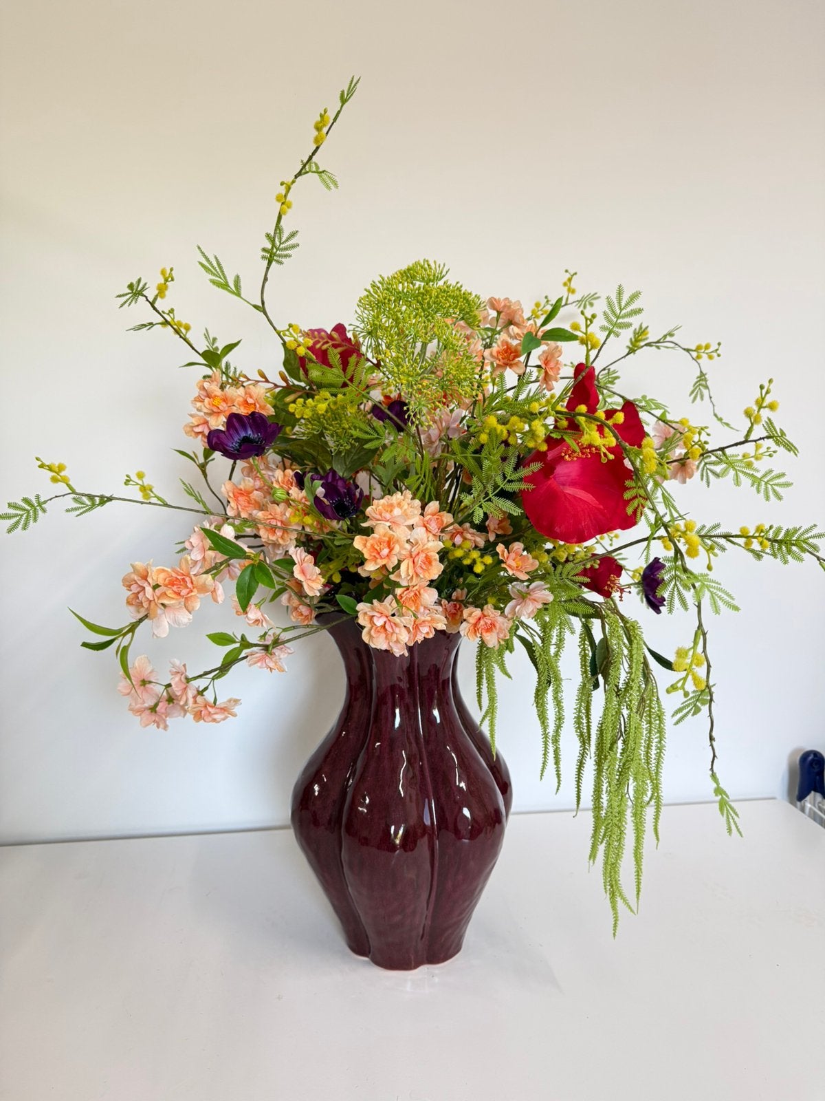 Boeket zijden bloemen, Ophalen, Binnen, 75 cm, Emerald Eternal Green