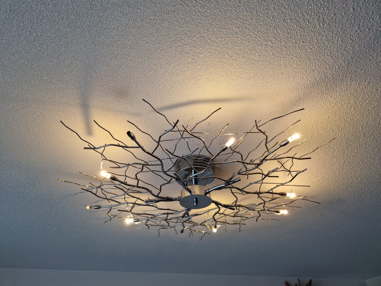 Plafondlamp en muurlamp in boomtak design, Ophalen