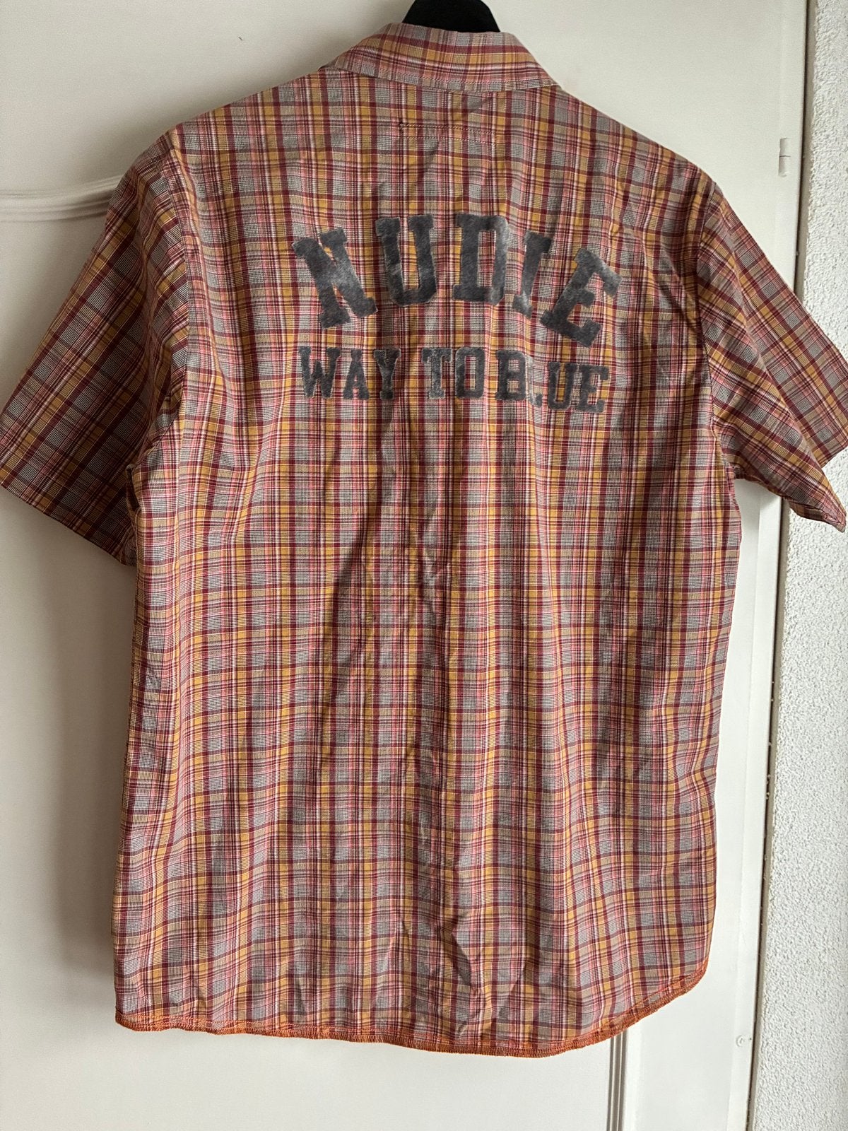 Nudie Jeans Co. Geruit Overhemd Maat L, Ophalen of Verzenden, Zo goed als nieuw, Rood, Halswijdte 41/42 (L)