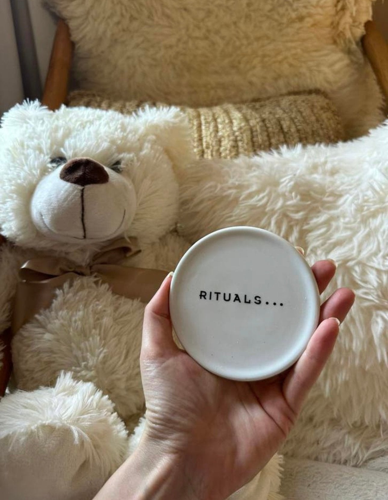 Rituals schaaltje voor thee of zeep - rond wit model, Ophalen of Verzenden, Zo goed als nieuw