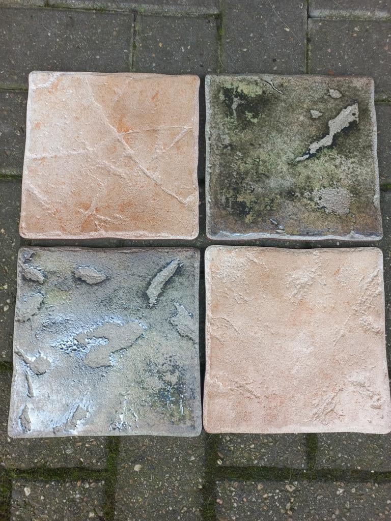 Meerdere dozen nieuwe tegels groene en beige eco ceramica, Ophalen, Nieuw, Minder dan 20 cm, Minder dan 20 cm