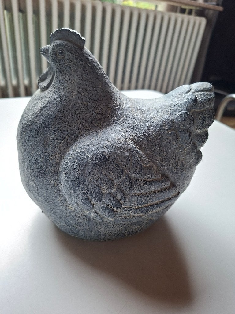 Decoratieve kip, steen, blauw grijs, Huis en Inrichting, Ophalen, Vintage, Blauw, Zo goed als nieuw