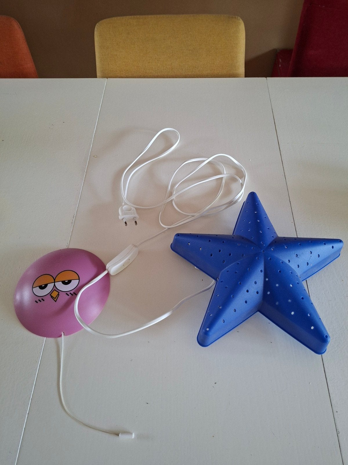 sfeerlampen ster blauw met snoer roze met gezichtje, Ophalen of Verzenden, Zo goed als nieuw, Roze, IKEA