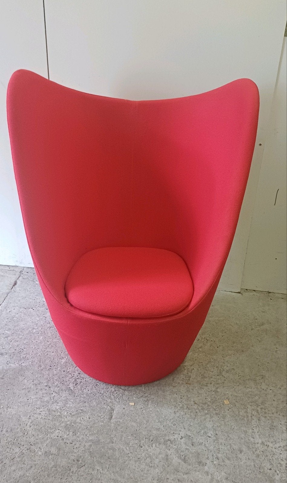 Mooie design rode tulp fauteuil akoestische stoel wol, Huis en Inrichting, 75 tot 100 cm, Ophalen of Verzenden, Zo goed als nieuw