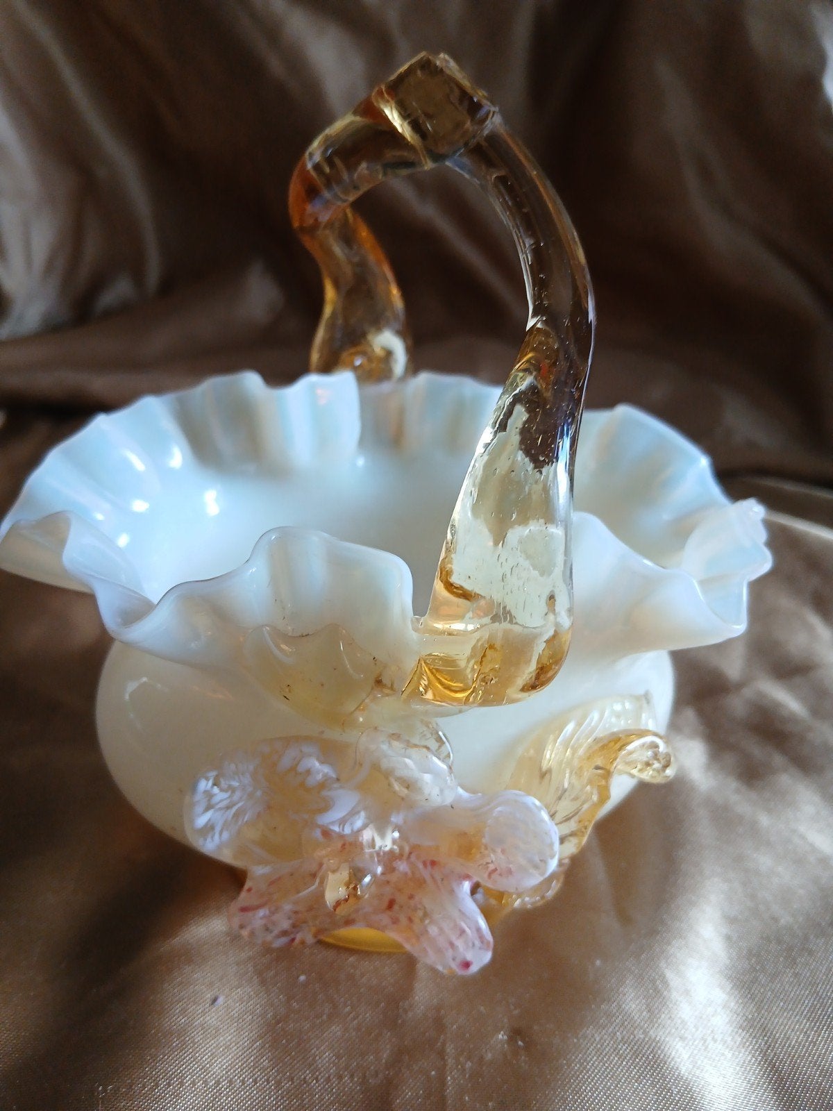 opaline glas mandje, Ophalen of Verzenden