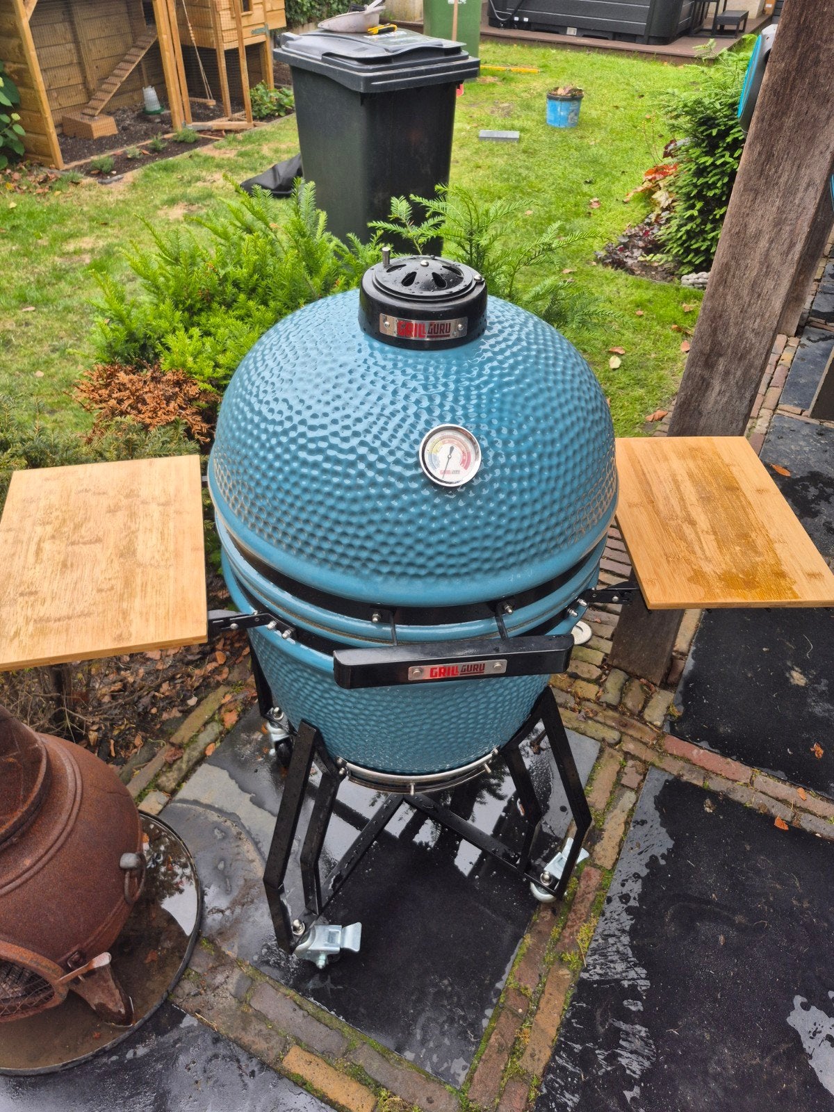 Grill Guru Large Kamado – Petrol Blue + €150 accesoires, Tuin en Terras, Houtskoolbarbecues, Ophalen