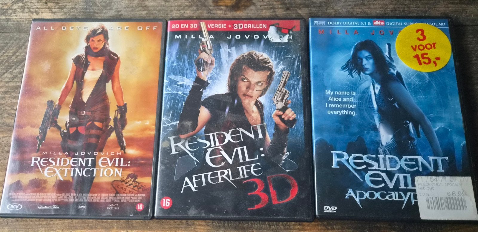 Resident Evil dvds, Vanaf 16 jaar, Ophalen of Verzenden, Zo goed als nieuw, Inclusief doosje
