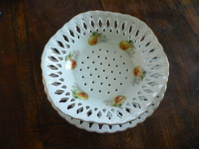 antiek  opengewerkte fruittest Ø 19/21 cm zgan gaaf, Overige typen, Ophalen of Verzenden, Overige stijlen, Glas