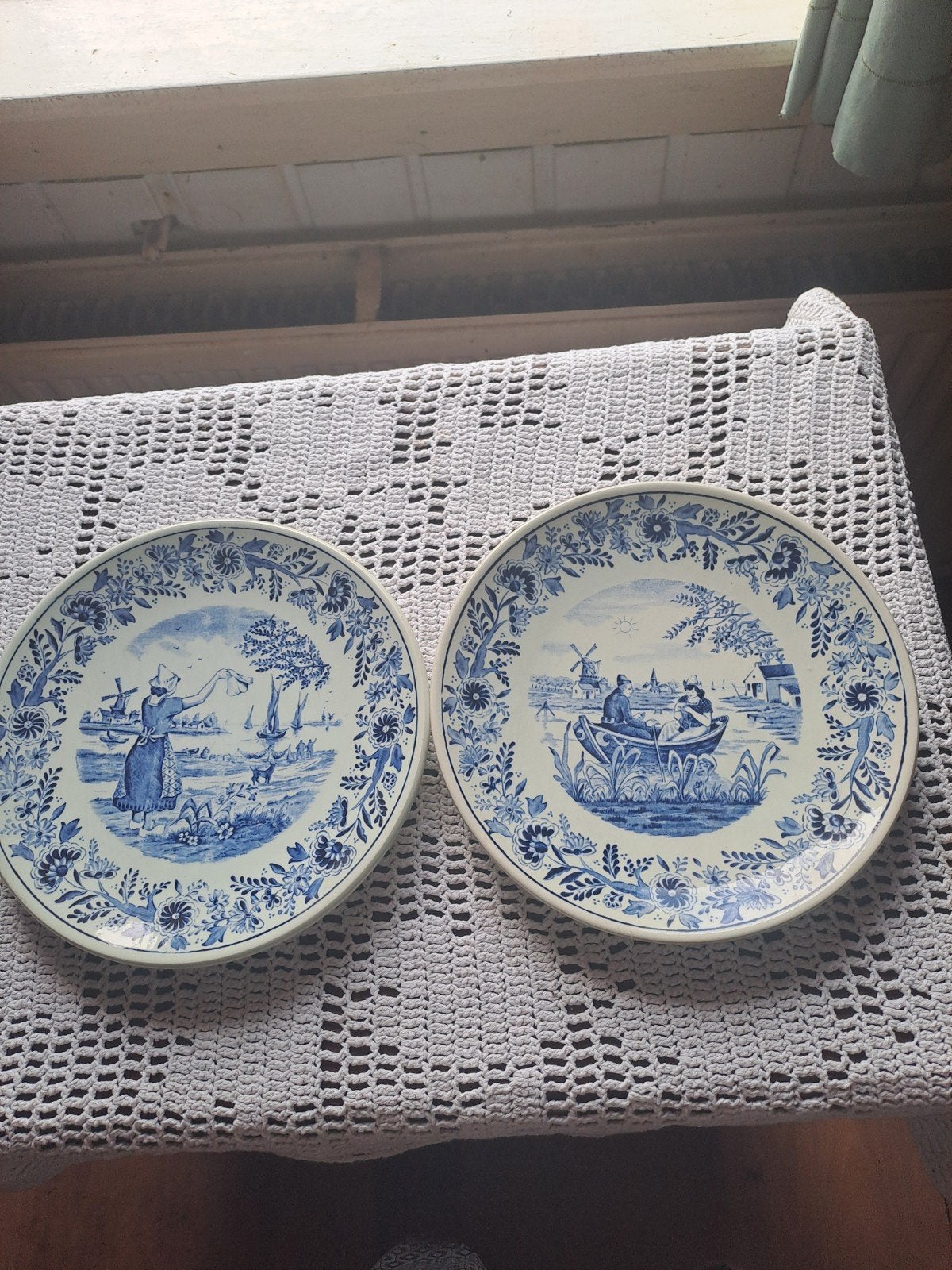 Set van 2 Boch Delfts Blauw wandborden, Antiek en Kunst, Ophalen of Verzenden