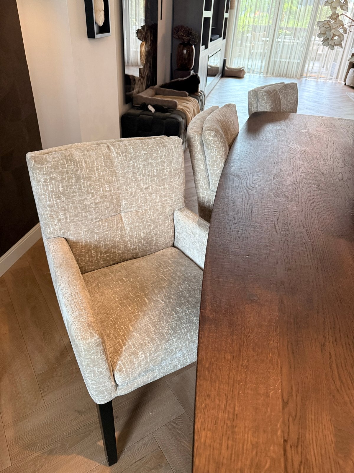 Set van 6 eetkamerstoelen island pearle, Huis en Inrichting, Ophalen, Overige kleuren, Zo goed als nieuw, Stof